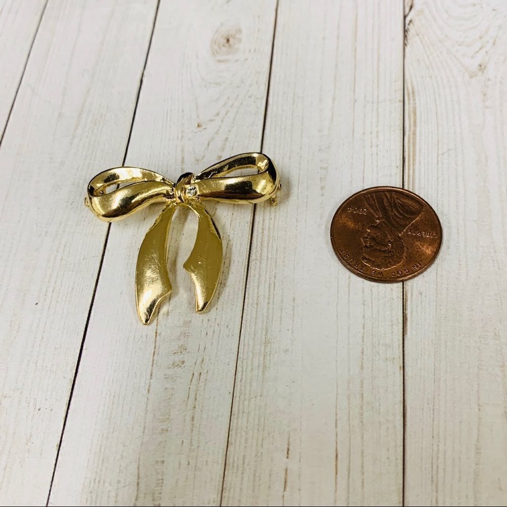 Monet Gold Bow Brooch